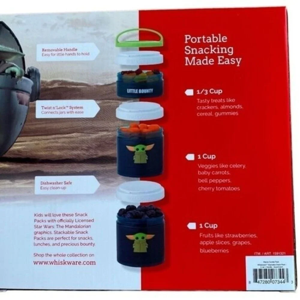 Whiskware ‎ Star Wars The Mandalorian Stackable Portable Snacking Containers